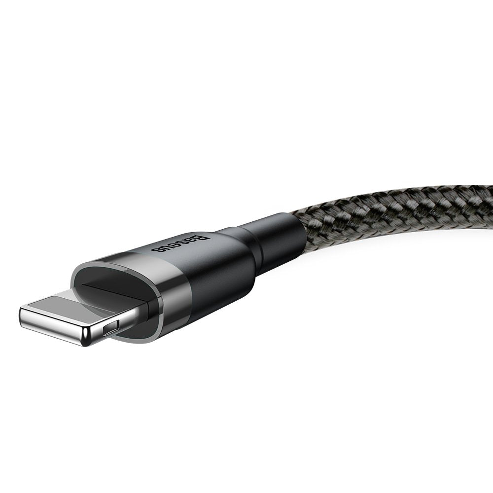 Cablu Date si Incarcare USB-A - Lightning Baseus Cafule, 18W, 3m, Gri CALKLF-RG1