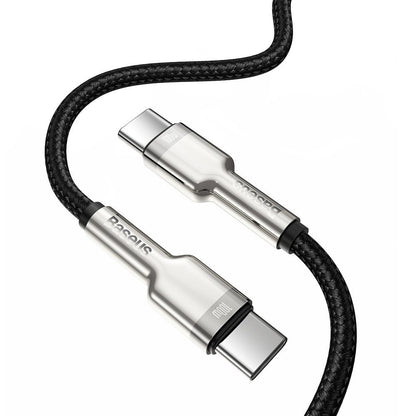 Cablu Date si Incarcare USB-C - USB-C Baseus Cafule, 100W, 2m, Negru CATJK-D01