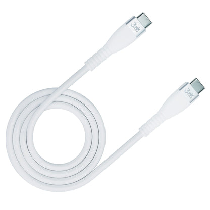 Cablu Date si Incarcare USB-C - USB-C 3MK Hyper Silicone, 60W, 1m, Alb