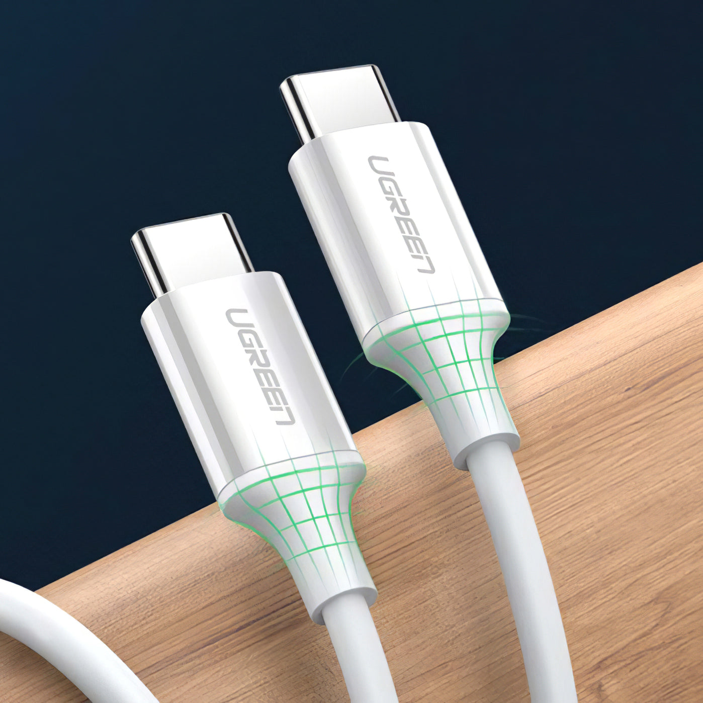 Cablu Date si Incarcare USB-C - USB-C UGREEN US264, 60W, 1m, Alb