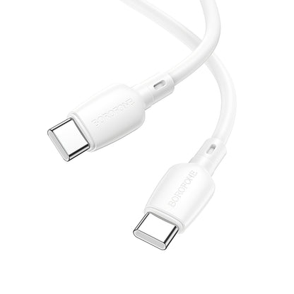 Cablu Date si Incarcare USB-C - USB-C Borofone BX93, 60W, 1m, Alb