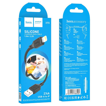 Cablu Date si Incarcare USB-A - Lightning HOCO X90, 18W, 1m, Negru