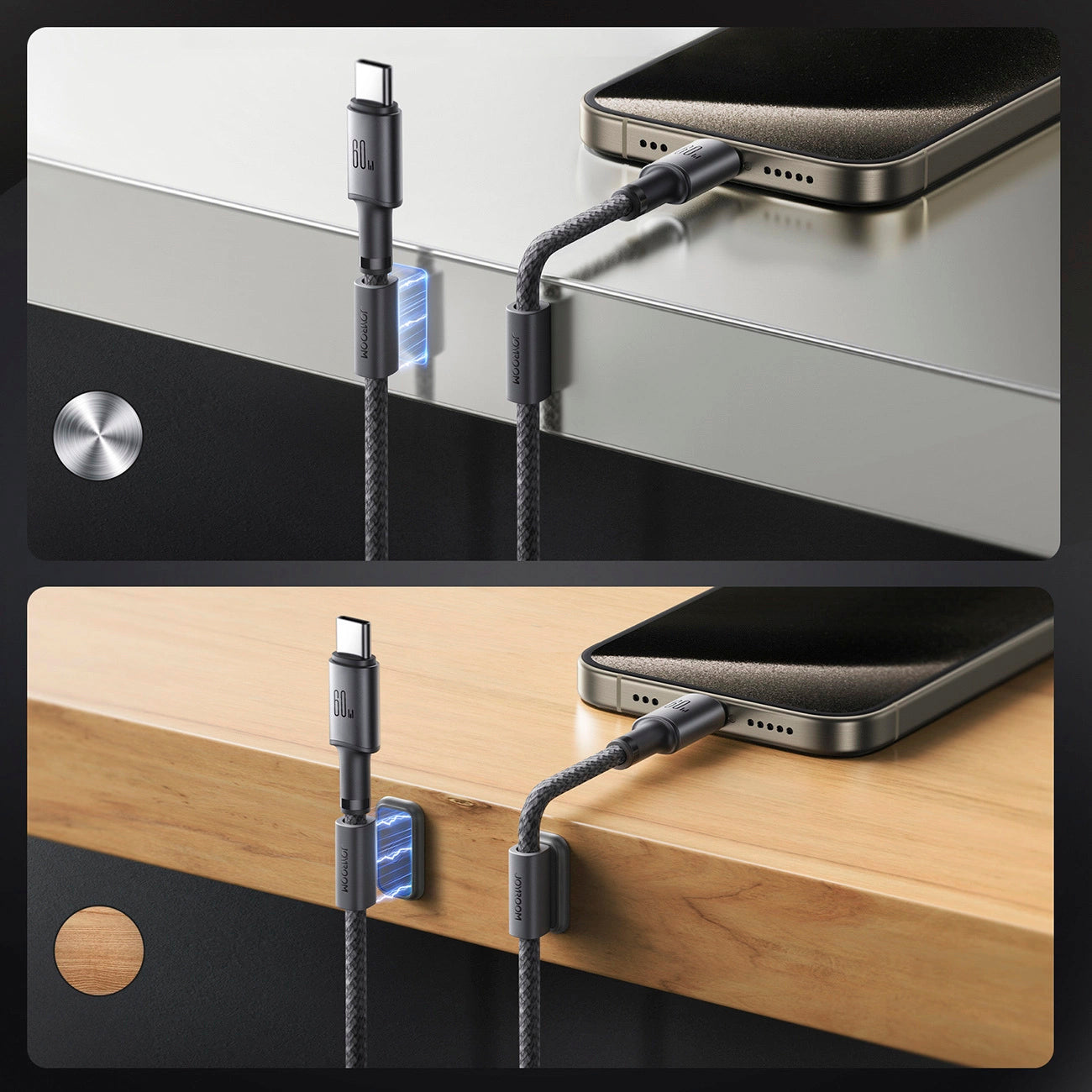 Cablu Date si Incarcare USB-C - USB-C Joyroom S-A50, 60W, 1.2m, Gri