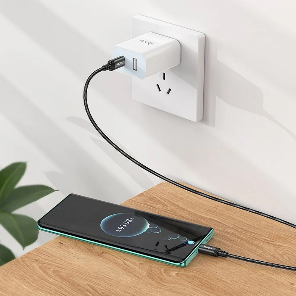 Cablu Date si Incarcare USB-C - USB-C HOCO X89, 60W, 2m, Negru