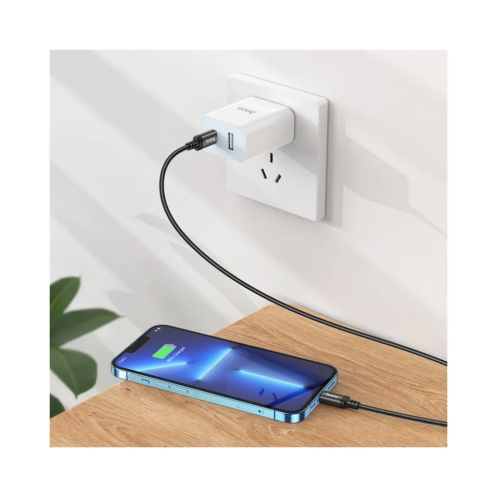 Cablu Date si Incarcare USB-C - Lightning HOCO X89, 27W, 2m, Negru