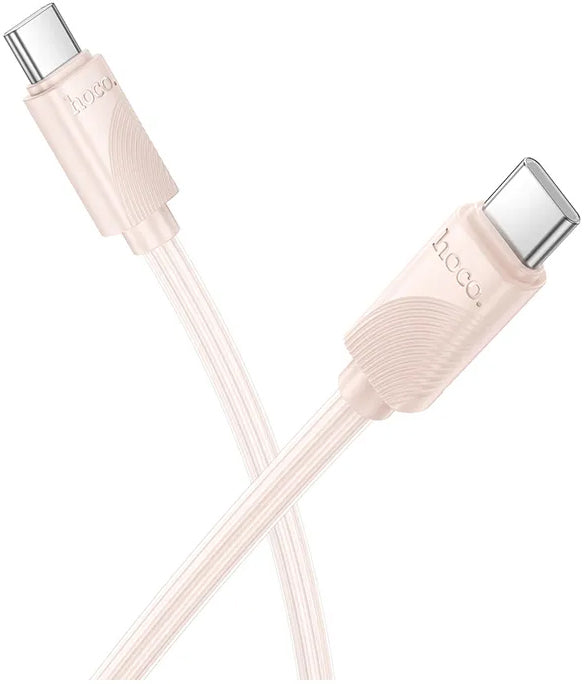 Cablu Date si Incarcare USB-C - USB-C HOCO X114, 60W, 1m, Roz