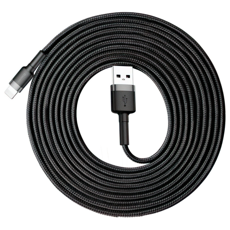 Cablu Date si Incarcare USB-A - Lightning Baseus Cafule, 18W, 3m, Auriu CALKLF-RV1