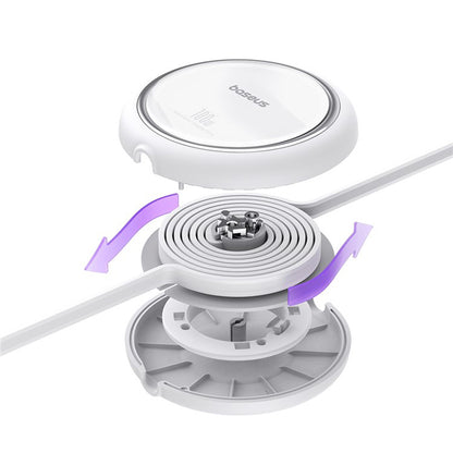 Cablu Date si Incarcare USB-C - USB-C Baseus Free2Draw Mini Retractable, 100W, 1m, Alb P10364500211-00