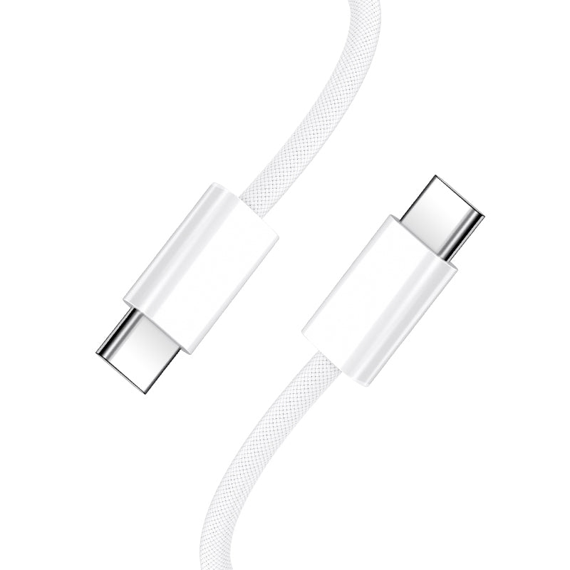 Cablu Date si Incarcare USB-C - USB-C BWOO BO-X284, 60W, 2m, Alb
