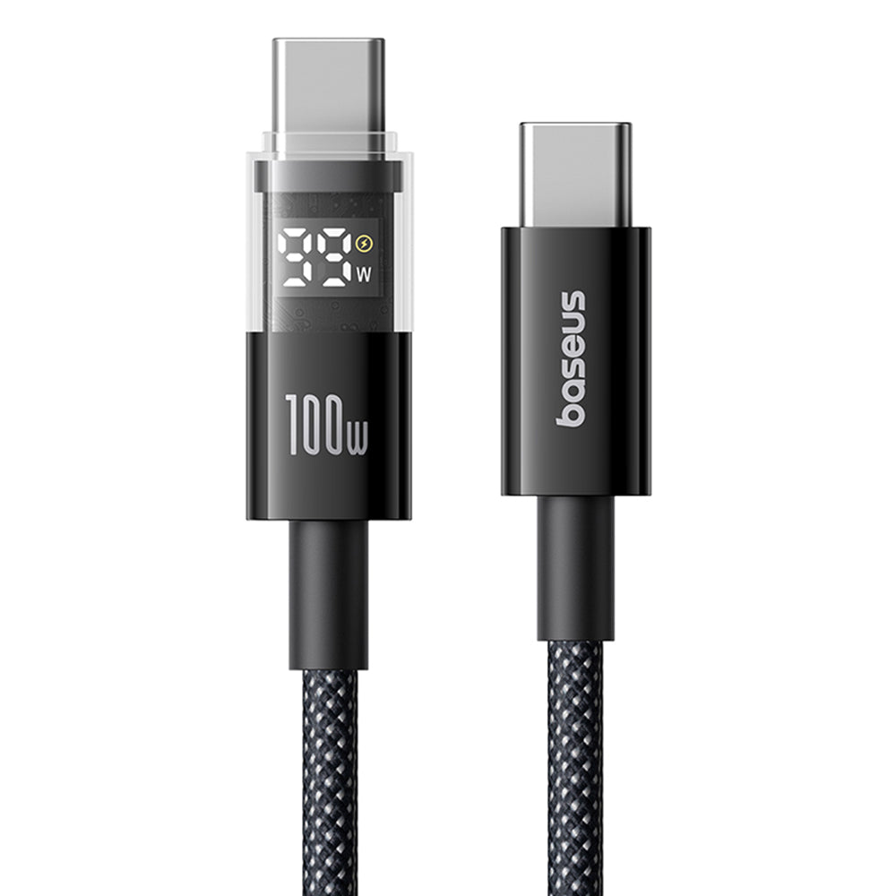 Cablu Date si Incarcare USB-C - USB-C Baseus Display 2, 100W, 1m, Negru P10382702121-00
