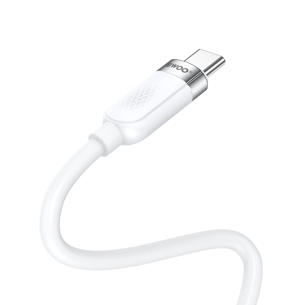 Cablu Date si Incarcare USB-C - USB-C BWOO BO-X315C, 100W, 1m, Alb