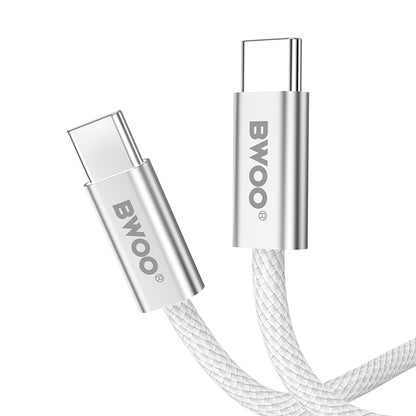 Cablu Date si Incarcare USB-C - USB-C BWOO BO-X317C, 240W, 1m, Alb