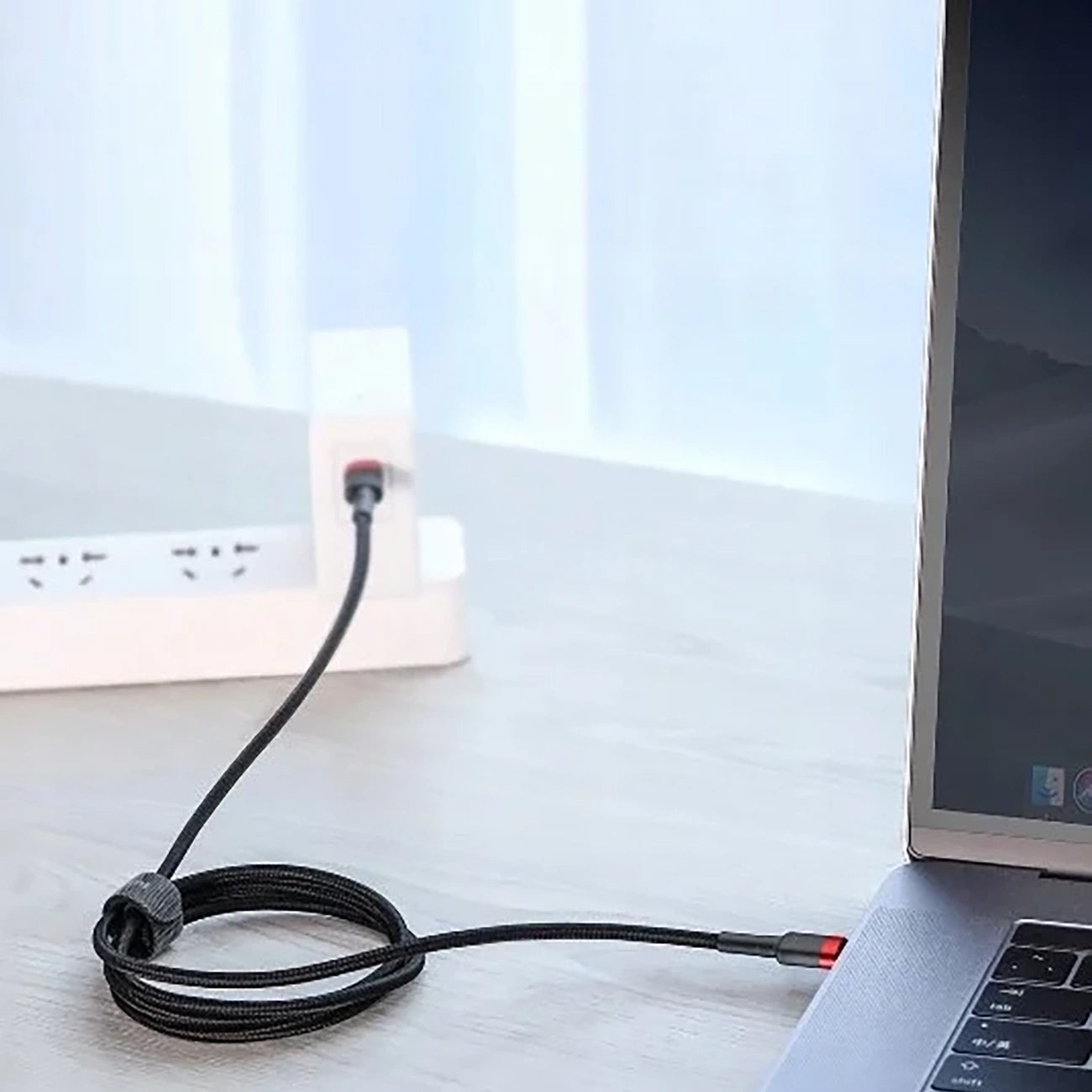 Cablu Date si Incarcare USB-C - USB-C Baseus Cafule, 100W, 2m, Gri CATKLF-BLG1