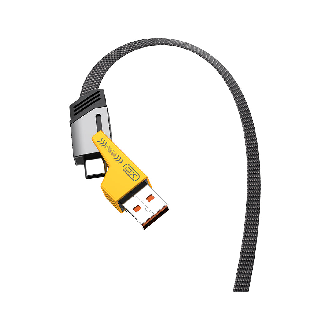 Cablu Date si Incarcare USB-A / USB-C - Lightning / USB-C XO Design NB283, 60W, 1m, Gri