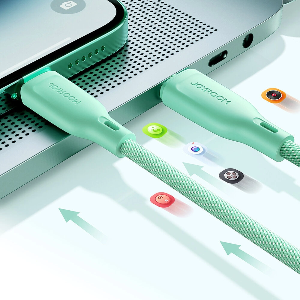 Cablu Date si Incarcare USB-C - USB-C Joyroom S-A34, 60W, 1m, Verde