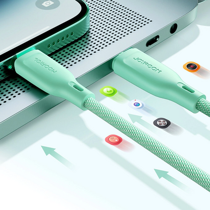 Cablu Date si Incarcare USB-C - USB-C Joyroom S-A34, 60W, 1m, Verde