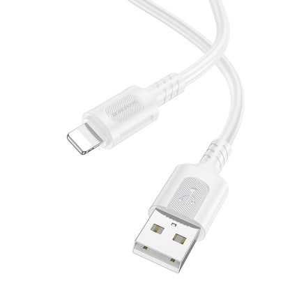 Cablu Date si Incarcare USB-A - Lightning Borofone BX111 Feliz, 18W, 1m, Alb
