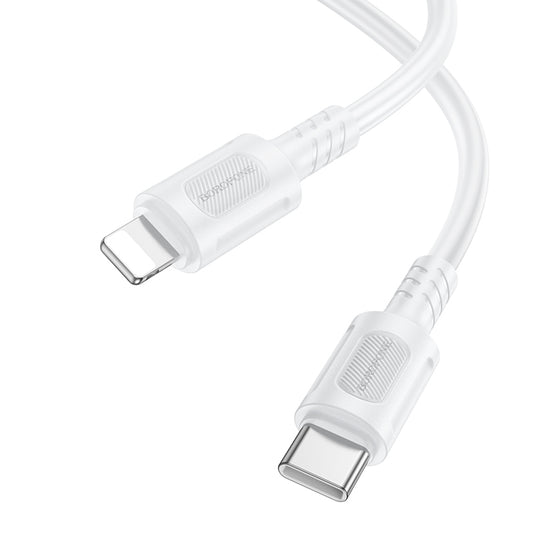Cablu Date si Incarcare USB-C - Lightning Borofone BX111 Feliz, 27W, 1m, Alb