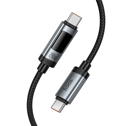 Cablu Date si Incarcare USB-C - USB-C HOCO Display U148, 240W, 1.2m, Negru