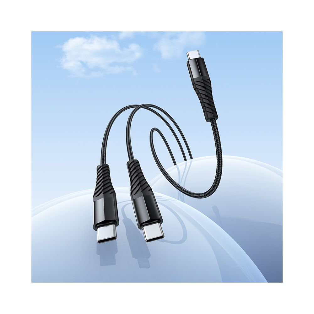 Cablu Incarcare USB-C - 2 x USB-C HOCO X123, 10W, 1m, Negru