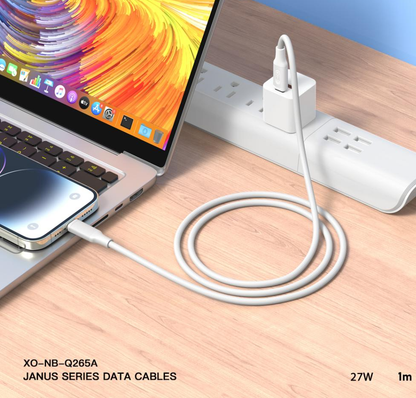 Cablu Date si Incarcare USB-C - Lightning XO Design NB-Q265A, 27W, 1m, Alb