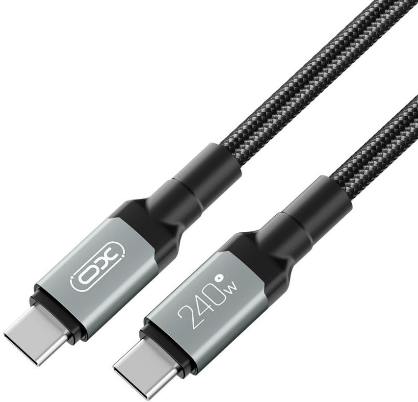 Cablu Date si Incarcare USB-C - USB-C XO Design NB-Q264B, 240W, 2m, Negru