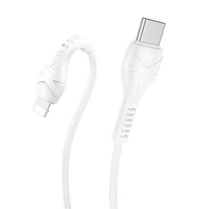Cablu Date si Incarcare USB-C - Lightning HOCO X37, 27W, 1m, Alb