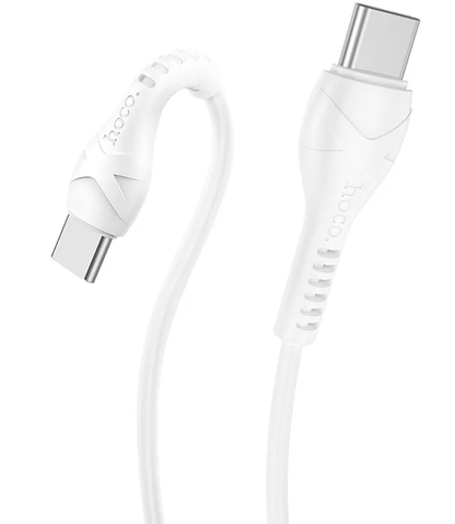 Cablu Date si Incarcare USB-C - USB-C HOCO X37, 60W, 1m, Alb