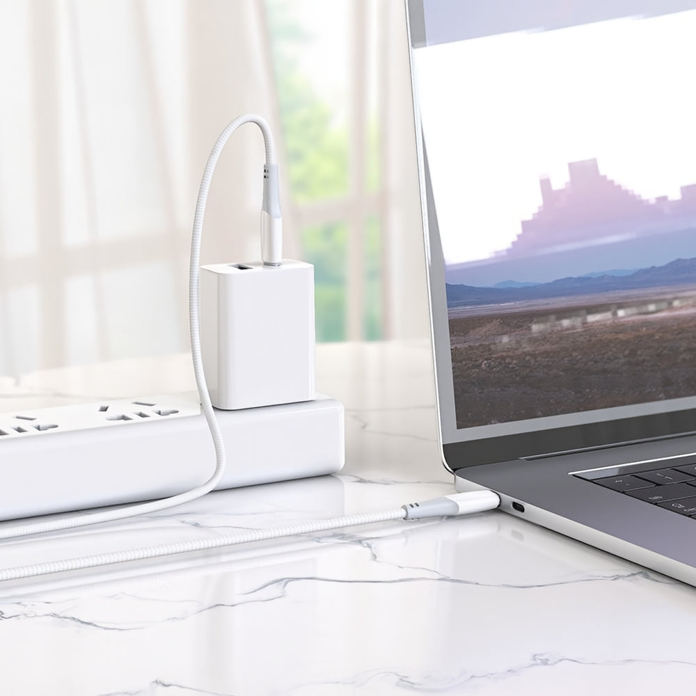 Cablu Date si Incarcare USB-C - USB-C HOCO X70, 60W, 1m, Alb
