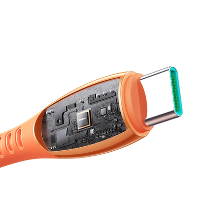 Cablu Date si Incarcare USB-C - USB-C Joyroom S-A59 Vibrant, 60W, 1.2m, Portocaliu