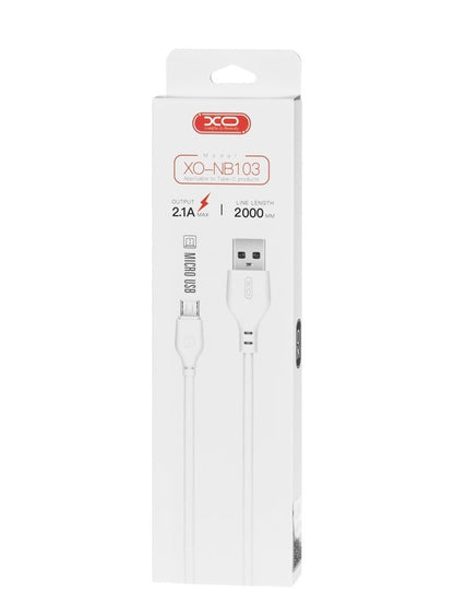 Cablu Date si Incarcare USB-A - microUSB XO Design NB103, 18W, 2m, Alb