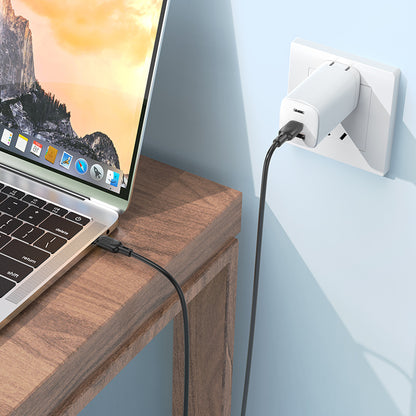 Cablu Date si Incarcare USB-C - USB-C Borofone BX113 Lenny, 60W, 1m, Negru