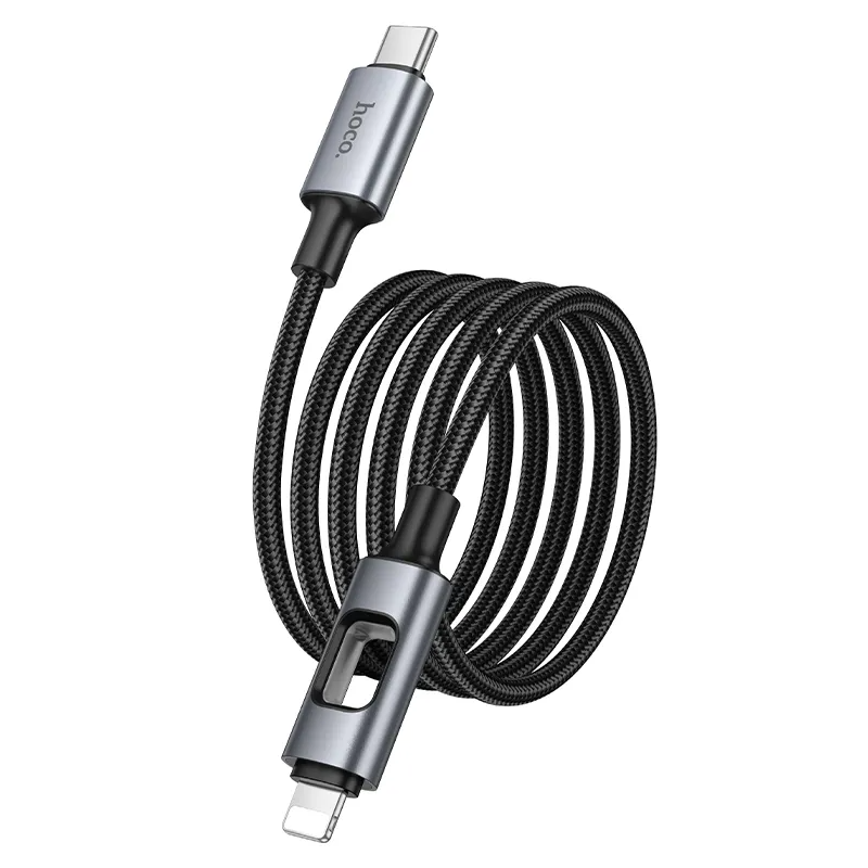 Cablu Date si Incarcare USB-C - Lightning HOCO U144 Led, 27W, 1.2m, Negru