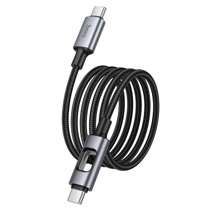 Cablu Date si Incarcare USB-C - USB-C HOCO U144 Led, 60W, 1.2m, Negru