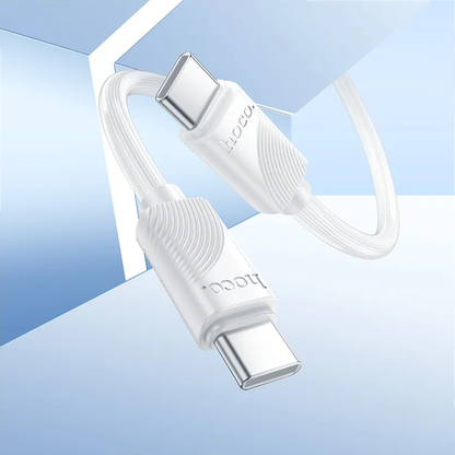 Cablu Date si Incarcare USB-C - USB-C HOCO X114, 60W, 1m, Alb
