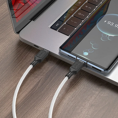 Cablu Date si Incarcare USB-C - USB-C HOCO X90, 60W, 1m, Alb