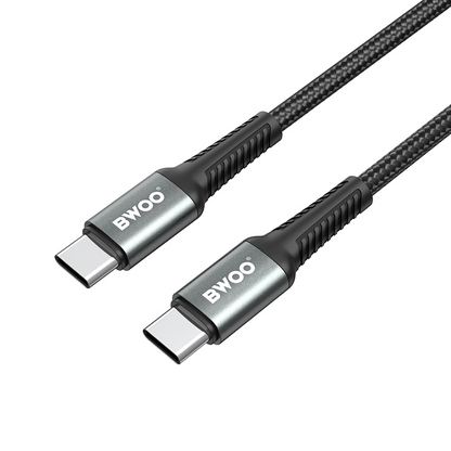 Cablu Date si Incarcare USB-C - USB-C BWOO BO-X288C-C, 60W, 1m, Negru