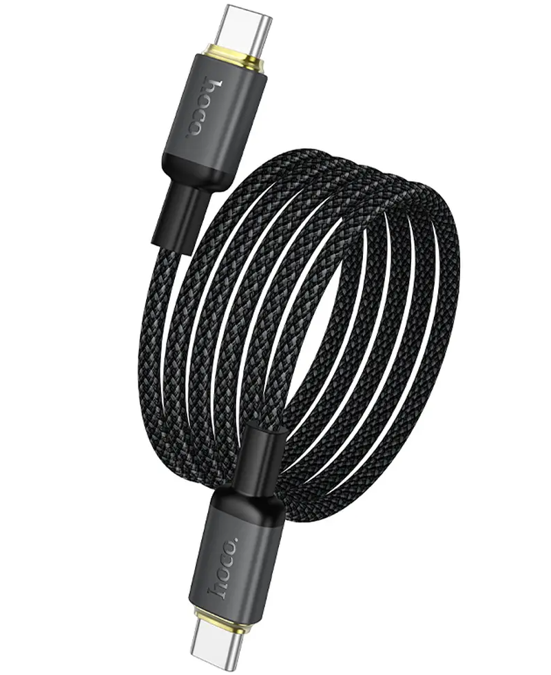 Cablu Date si Incarcare USB-C - USB-C HOCO X128 Benefit, 60W, 1m, Negru