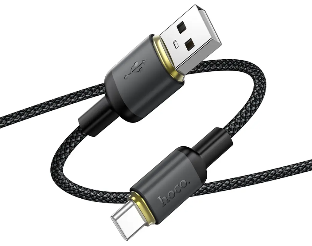 Cablu Date si Incarcare USB-A - USB-C HOCO X128 Benefit, 36W, 1m, Negru
