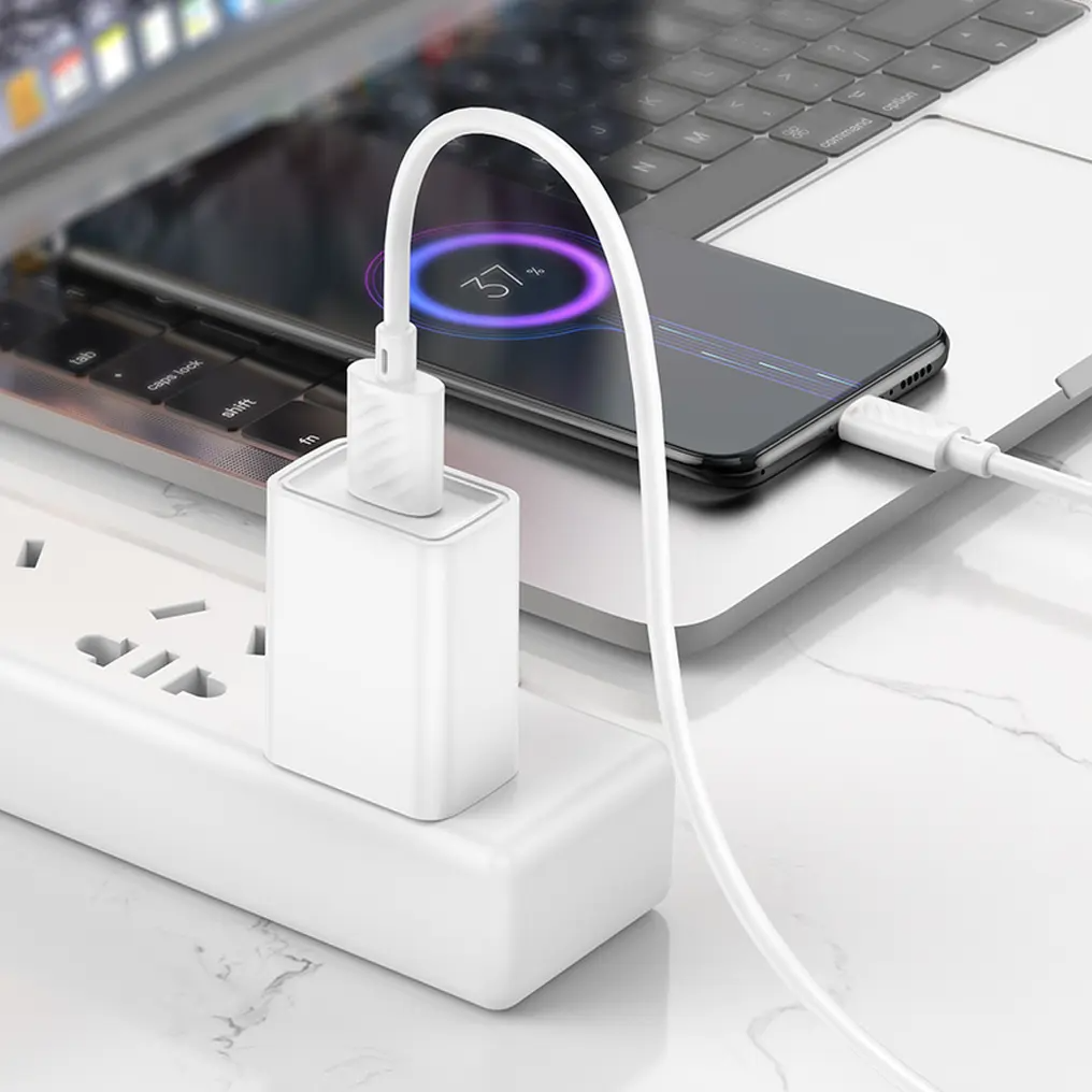 Cablu Date si Incarcare USB-A - microUSB HOCO X88, 18W, 2m, Alb