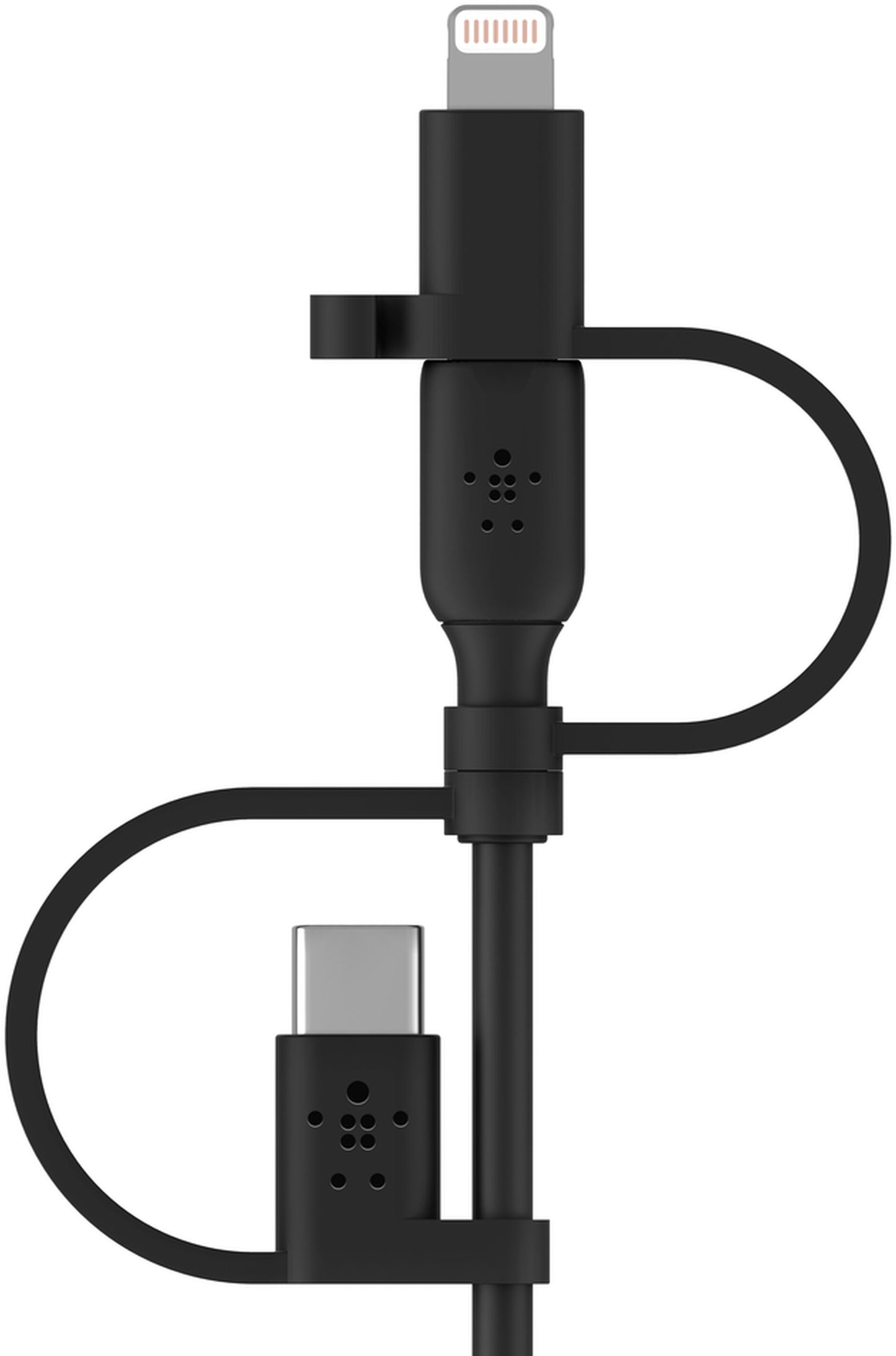Cablu Date si Incarcare USB-A - Lightning / microUSB / USB-C Belkin BoostCharge, 1m, Negru CAC001bt1MBK