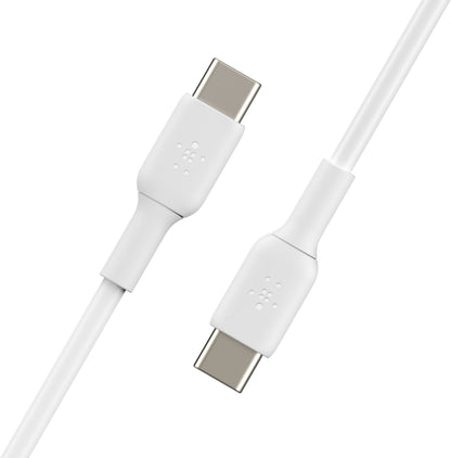 Cablu Date si Incarcare USB-C - USB-C Belkin BoostCharge, 60W, 2m, Alb CAB003bt2MWH