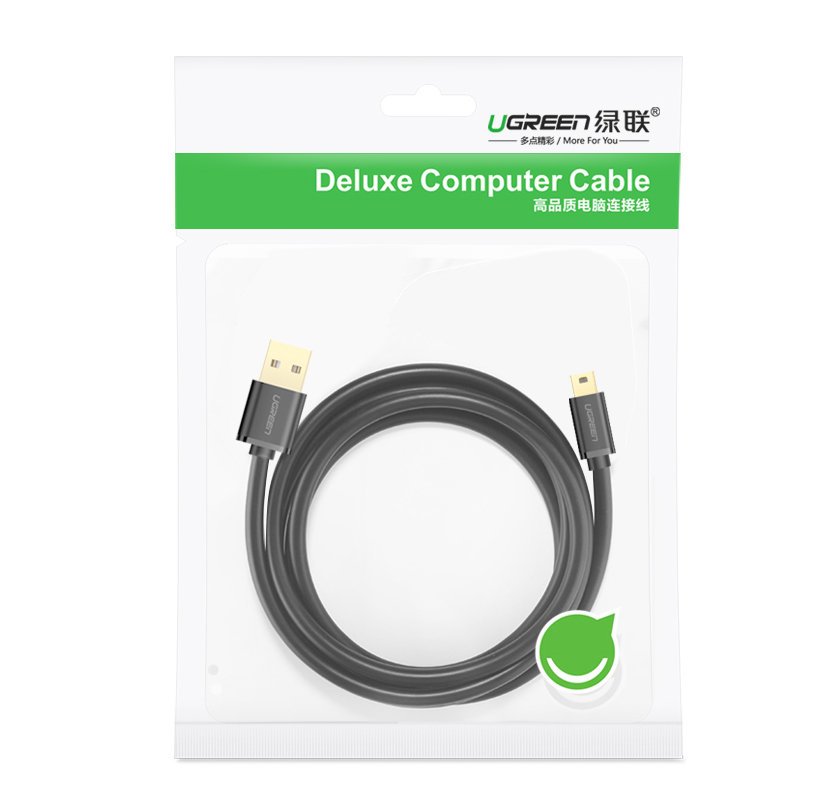 Cablu Date si Incarcare USB-A - miniUSB UGREEN US132, 2m, Negru