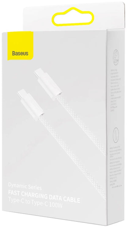 Cablu Date si Incarcare USB-C - USB-C Baseus Dynamic Series, 100W, 1m, Alb CALD000202