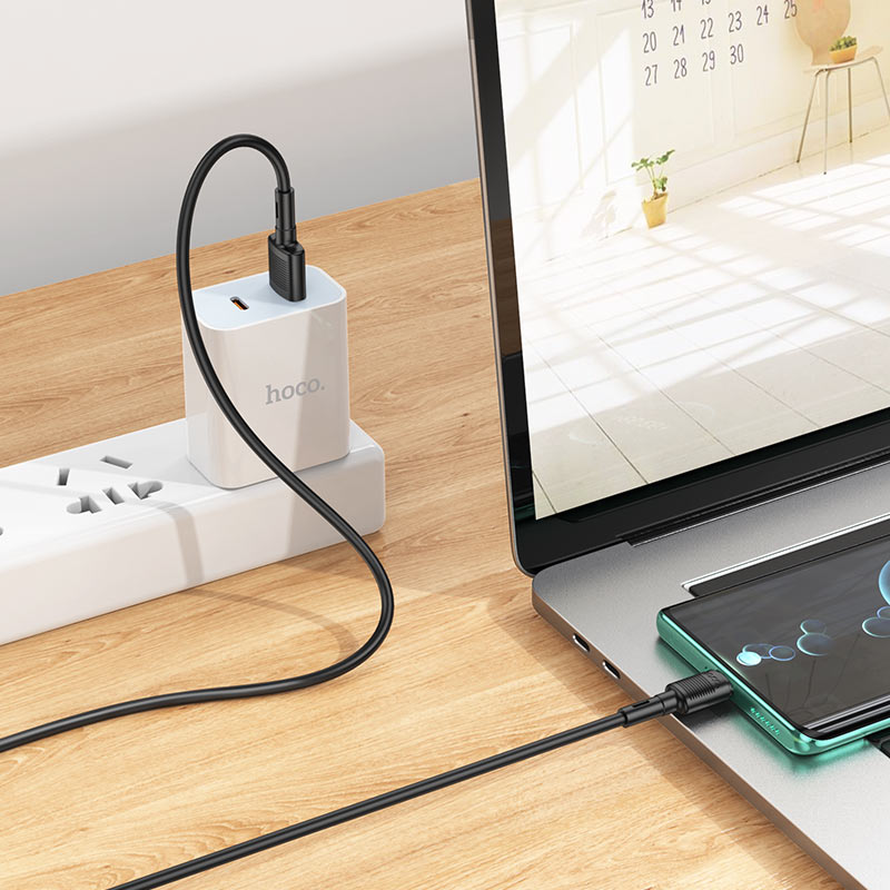 Cablu Date si Incarcare USB-A - USB-C HOCO X83 Victory, 20W, 1m, Negru