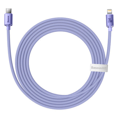 Cablu Date si Incarcare USB-C - Lightning Baseus Crystal Shine Series, 20W, 2m, Mov CAJY000305