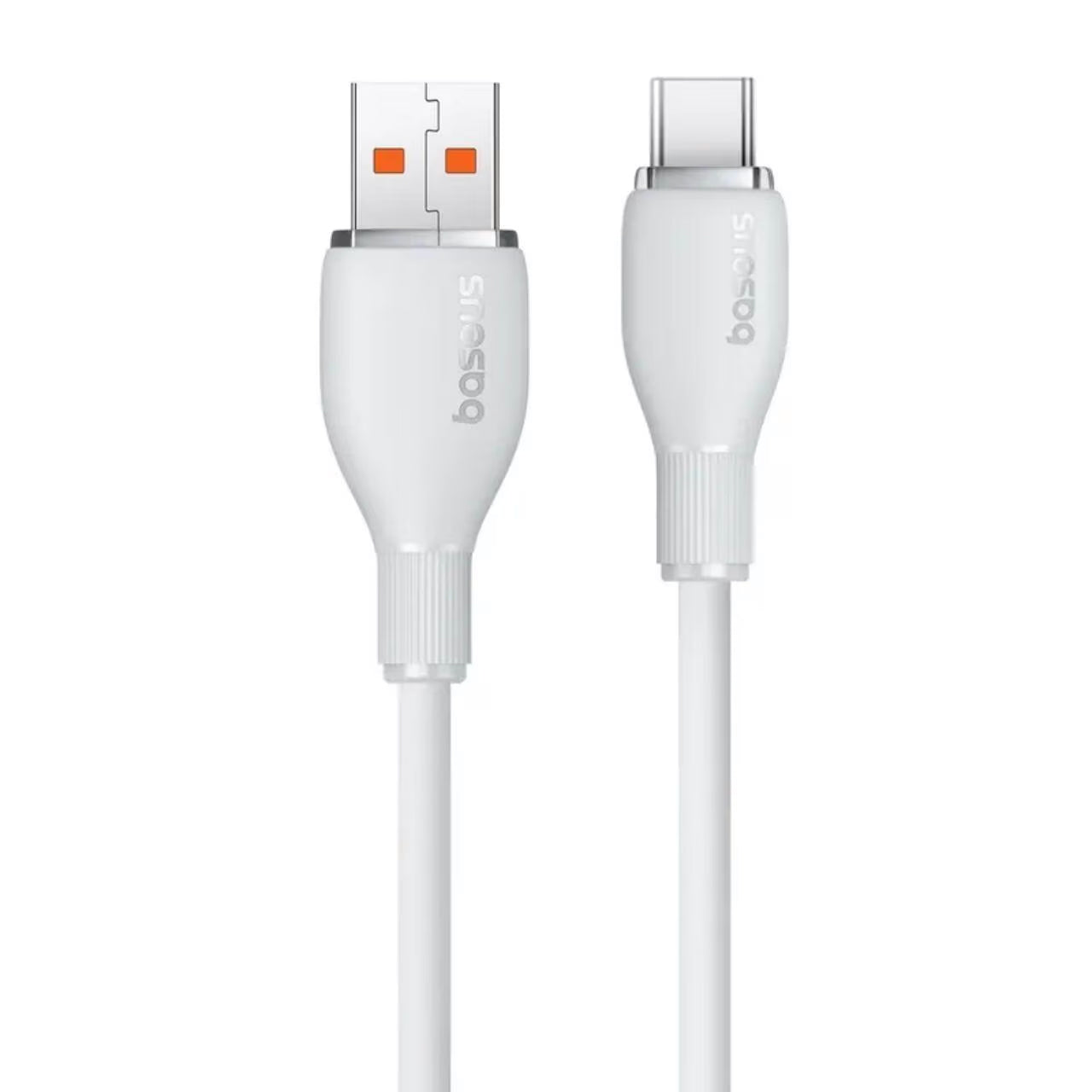 Cablu Date si Incarcare USB-A - USB-C Baseus Pudding, 100W, 1.2m, Alb