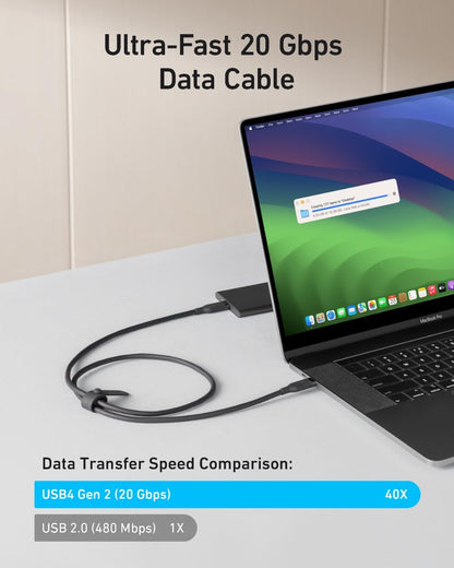 Cablu Date si Incarcare USB-C - USB-C Anker, 240W, 0.9m, Negru A80N1H11