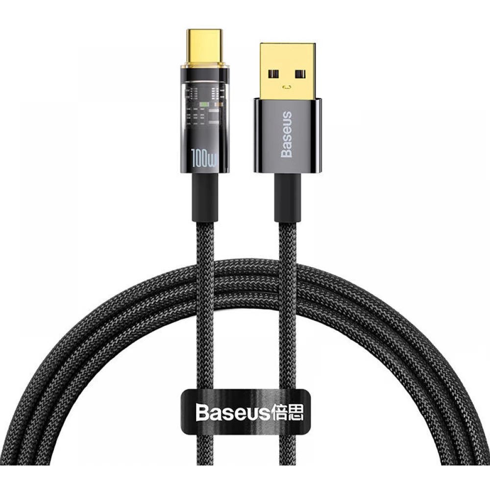 Cablu Date si Incarcare USB-A - USB-C Baseus Explorer, 100W, 2m, Negru CATS000301