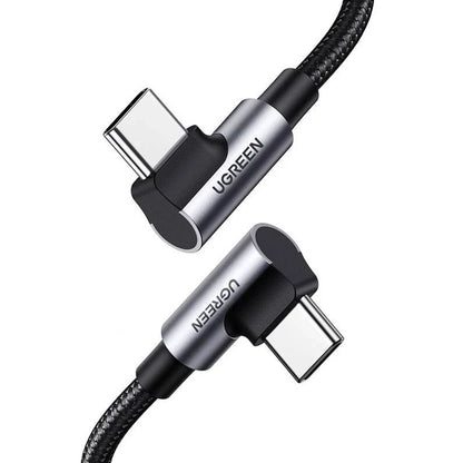 Cablu Date si Incarcare USB-C - USB-C UGREEN US335 Angled, 100W, 2m, Negru